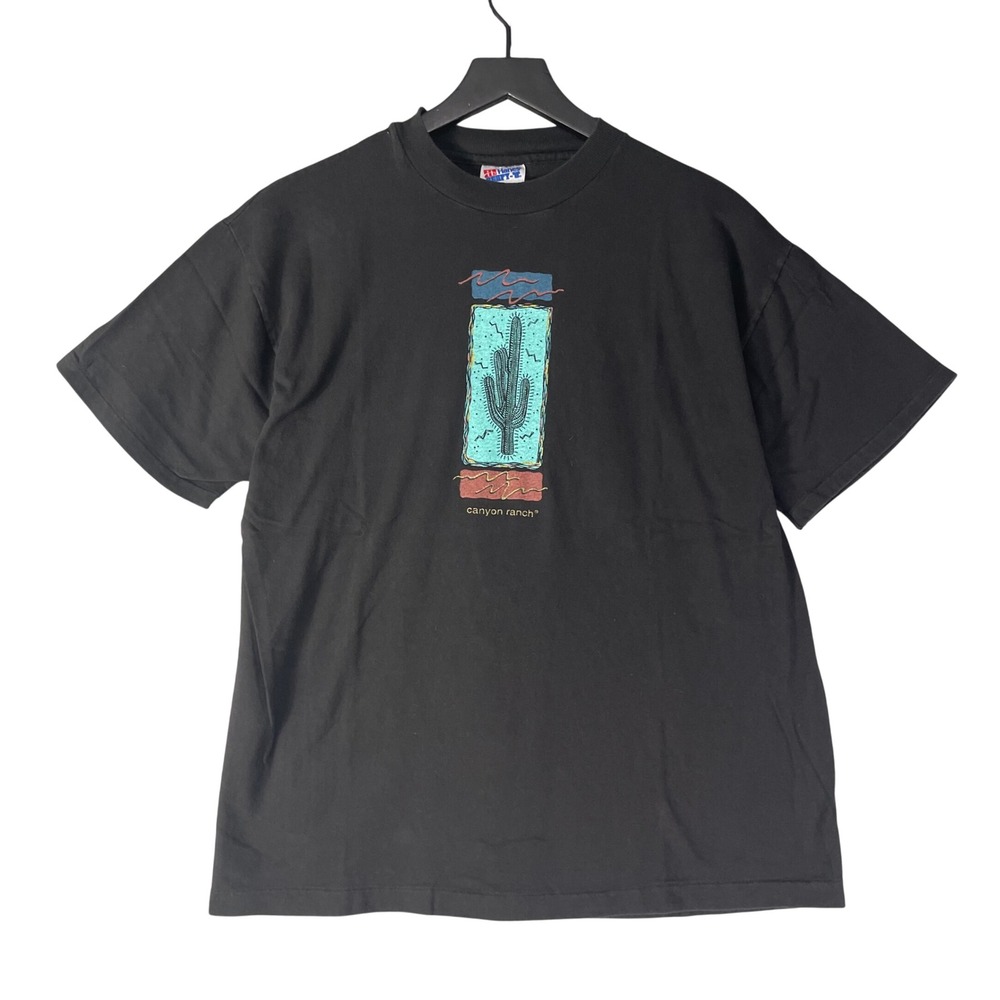 Vintage 90s Canyon Ranch T Shirt Mens L Hanes Beefy-T Cactus Spa Resort USA